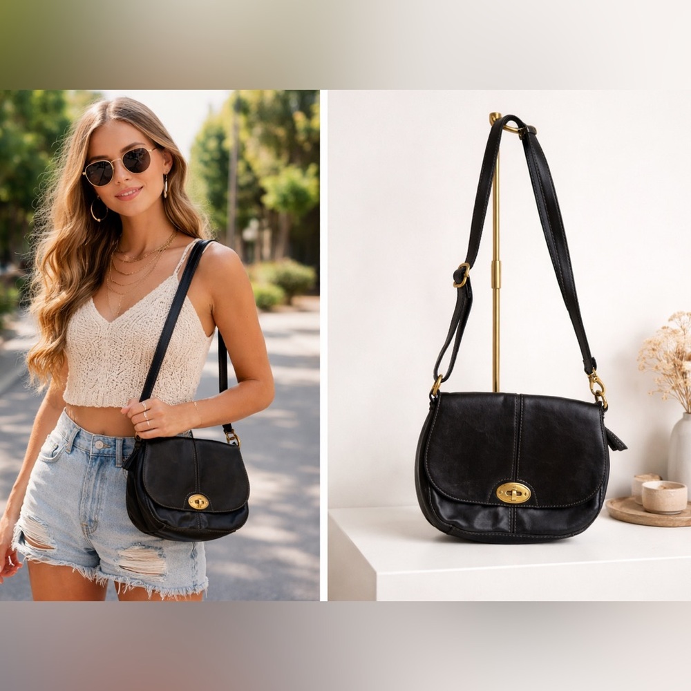 Fossil Vintage Carson Flap Leather Crossbody Bag